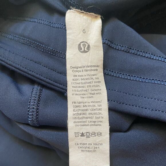 Lululemon 6 Navy Blue Base Pace High-Rise NULU Cropped Tight Yoga Run Athleisure - Picture 6 of 16
